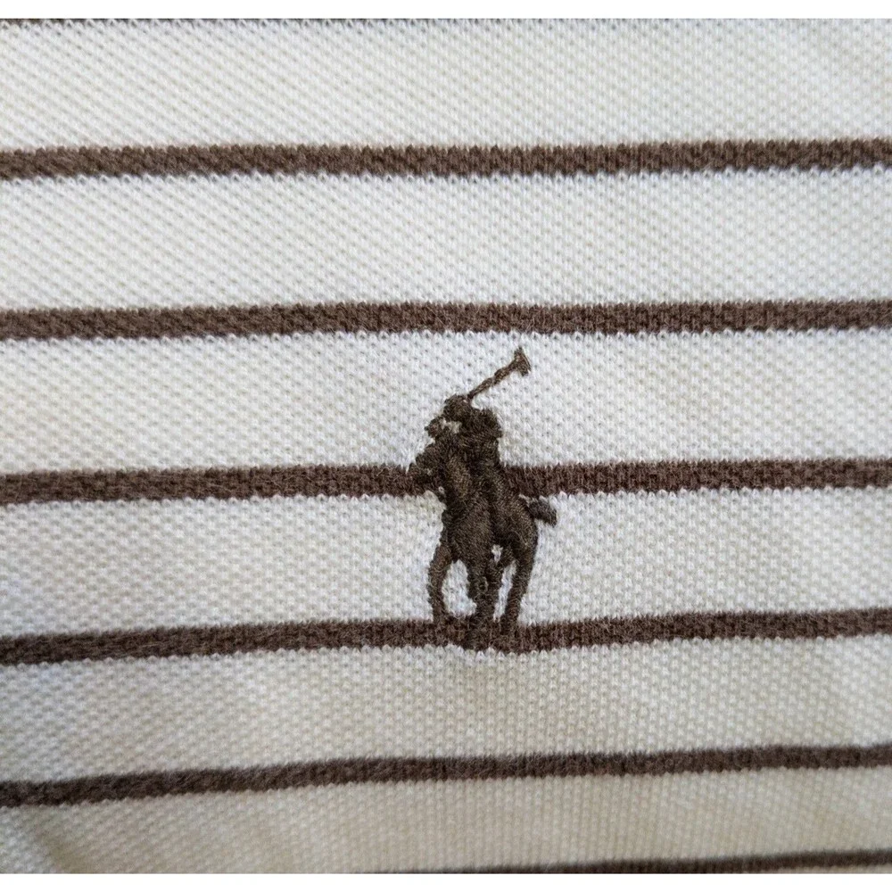 Polo Ralph Lauren Men’s Brown Striped Polo Shirt Size 2XL